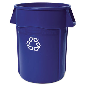 Rubbermaid® Commercial Brute Recycling Container, Round, 44 Gal, Blue freeshipping - TVN Wholesale